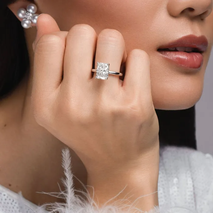 Howard Fine Jewellers Angeline Emerald Diamond Engagement Ring in Yellow Gold Rings