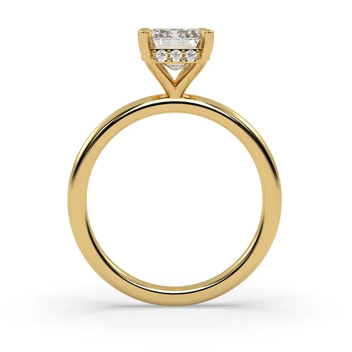 Howard Fine Jewellers Angeline Emerald Diamond Engagement Ring in Yellow Gold Rings