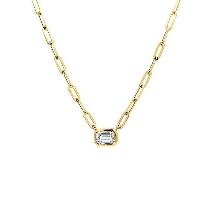 Howard Fine Jewellers Necklaces Paper Clip Diamond Pendant Necklace