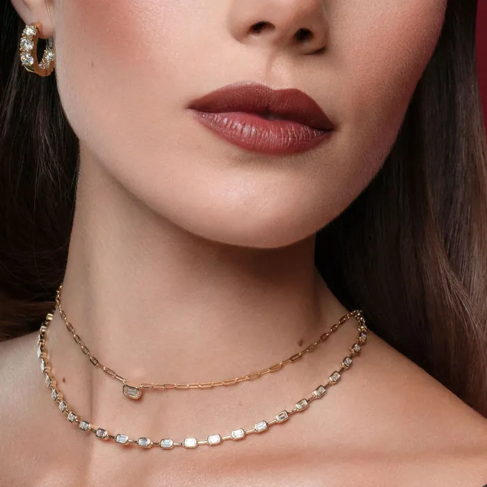 Howard Fine Jewellers Necklaces Paper Clip Diamond Pendant Necklace