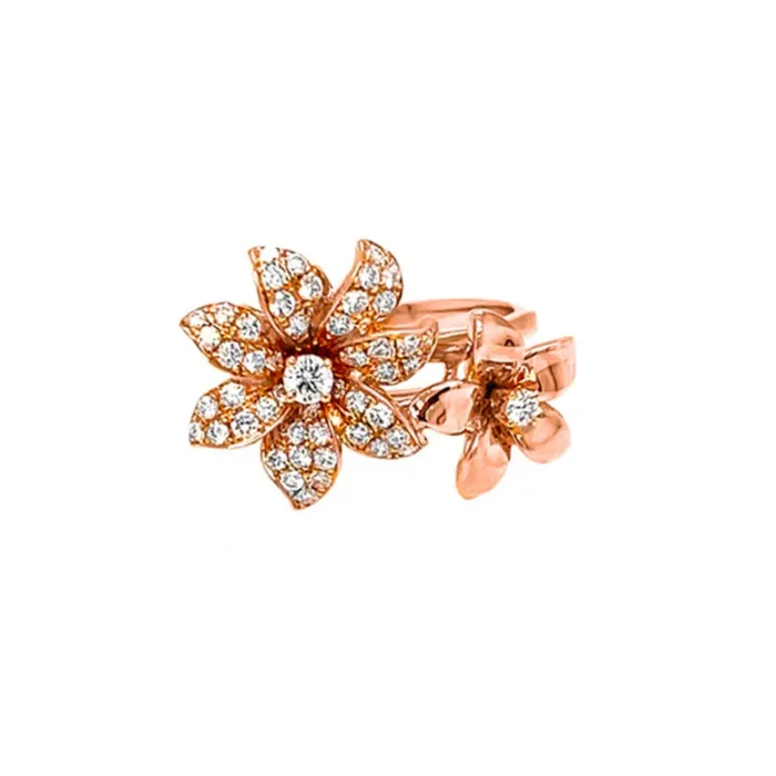 Howard Fine Jewellers Rings Rose Gold Diamond Flower Ring