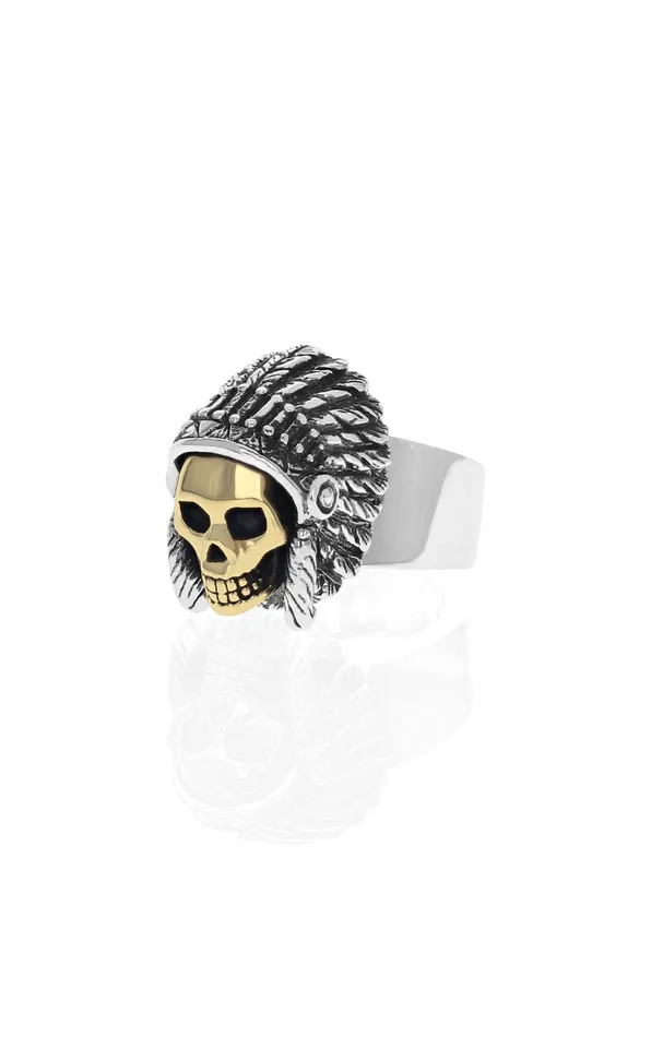 Limited Edition Skull With Headdress Ring King Baby Rings