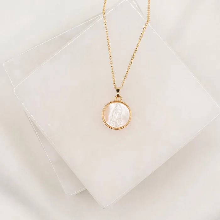 My Saint My Hero Necklaces My Saint My Hero Mother of Pearl Blessed Mother Mary Necklace My Saint My Hero Necklaces My Saint My Hero Mother of Pearl Blessed Mother Mary Necklace