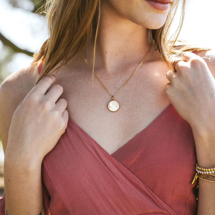 My Saint My Hero Necklaces My Saint My Hero Mother of Pearl Blessed Mother Mary Necklace