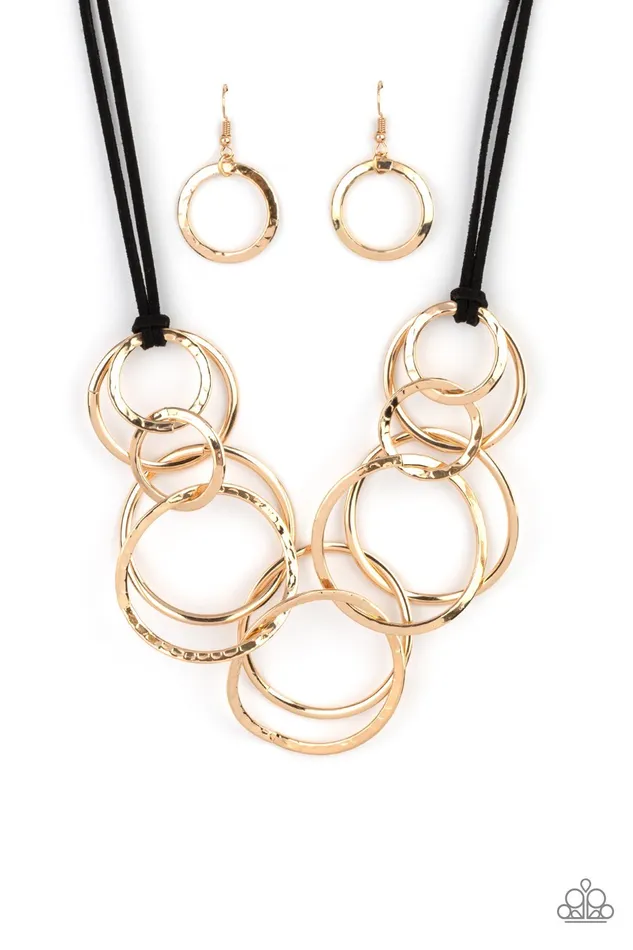 Necklaces A Finishing Touch Jewelry Paparazzi Spiraling Out of COUTURE Gold Necklace