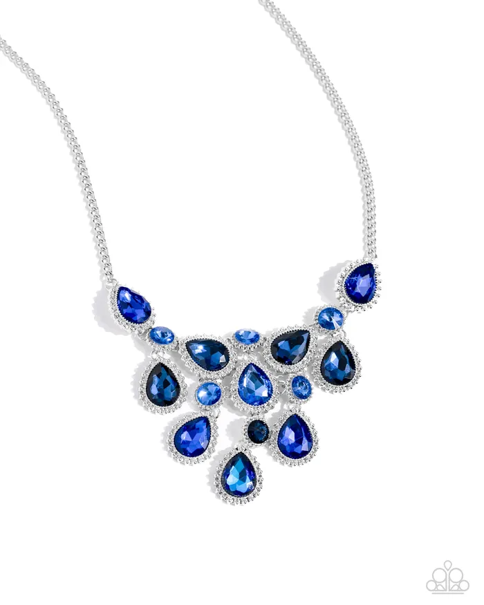 Necklaces A Finishing Touch Paparazzi Dripping in Dazzle Blue Necklace