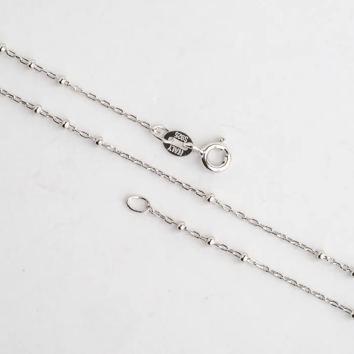 Necklaces Continental Beads 1mm Satellite Chain with 175mm Beads 925 Sterling Silver Necklace Rhodium Plated Finished with Spring Ring Clasp Available in 16 18 and 20 Inches N9ST Necklaces Continental Beads 1mm Satellite Chain with 175mm Beads 925 Sterling Silver Necklace Rhodium Plated Finished with Spring Ring Clasp Available in 16 18 and 20 Inches N9ST