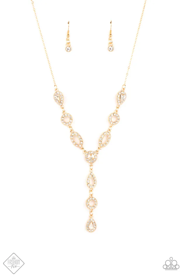 Necklaces Paparazzi Royal Redux Gold Fashion Fix Necklace A Finishing Touch Jewelry