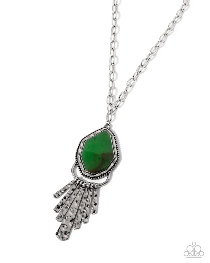 Necklaces Paparazzi Stamped Statement Green Necklace Paparazzi Accessories