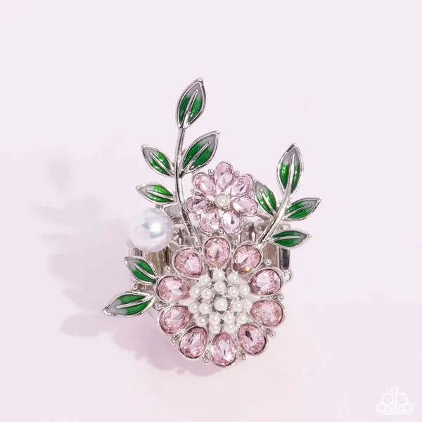 Paparazzi Budding Bling Pink Ring August 2024 Life of the Party A Finishing Touch Jewelry Rings
