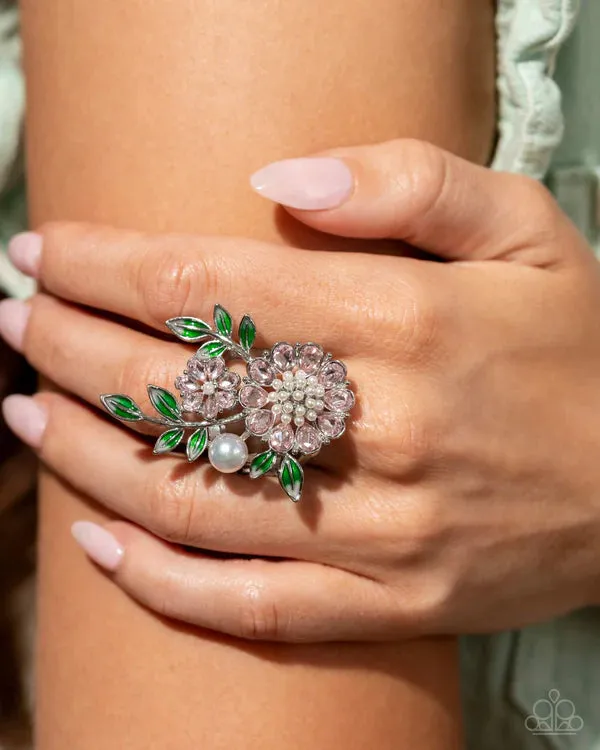 Paparazzi Budding Bling Pink Ring August 2024 Life of the Party A Finishing Touch Jewelry Rings