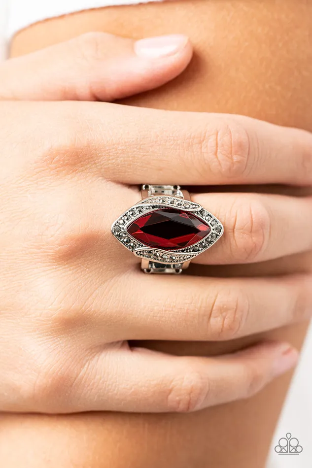 Paparazzi Let Me Take a REIGN Check Red Ring A Finishing Touch Jewelry Rings