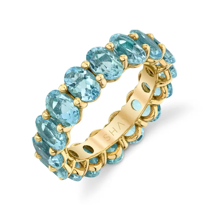READY TO SHIP AQUAMARINE OVAL ETERNITY RING SHAY JEWELRY Rings