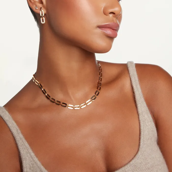 READY TO SHIP SOLID GOLD FLAT GEO LINK NECKLACE SHAY JEWELRY Necklaces