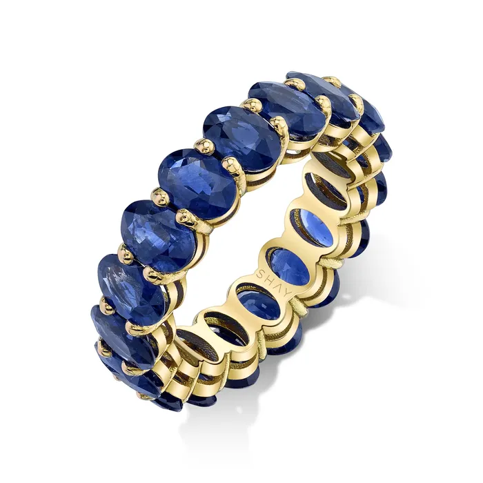 Rings SHAY JEWELRY BLUE SAPPHIRE OVAL ETERNITY RING