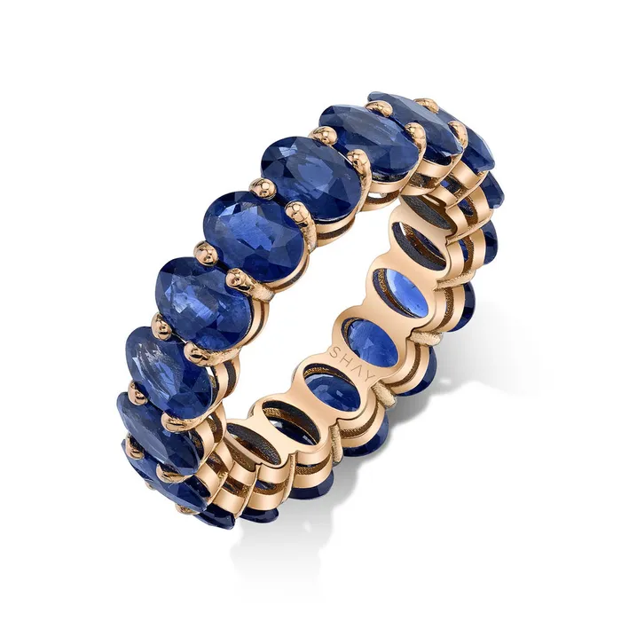 Rings SHAY JEWELRY BLUE SAPPHIRE OVAL ETERNITY RING