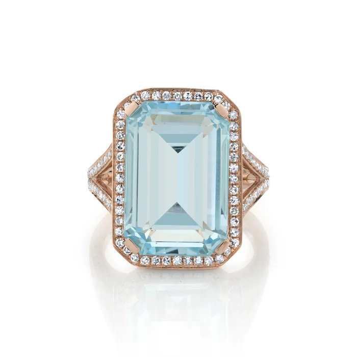 SHAY JEWELRY Rings LIGHT BLUE CRYSTAL PORTRAIT GEMSTONE RING