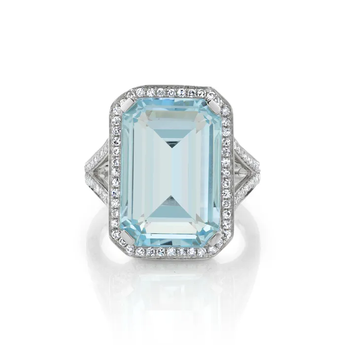 SHAY JEWELRY Rings LIGHT BLUE CRYSTAL PORTRAIT GEMSTONE RING