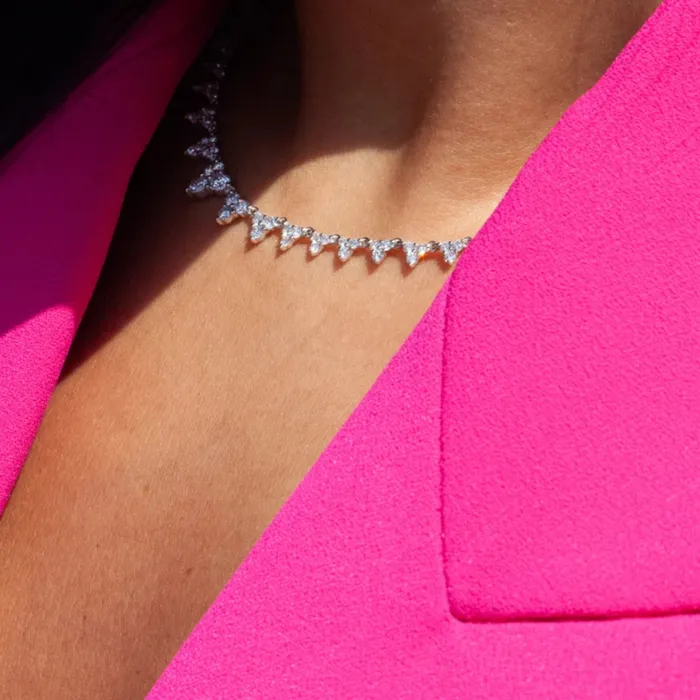 Spiked Diamond Tennis Necklace 708 CTW Howard Fine Jewellers Necklaces