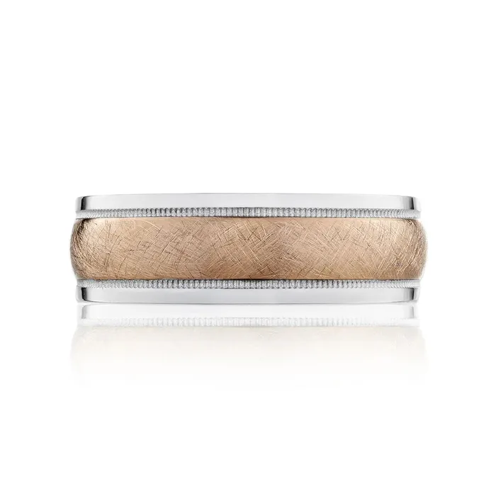 Tacori Mens TwoTone Finish Wedding Band Tacori Rings