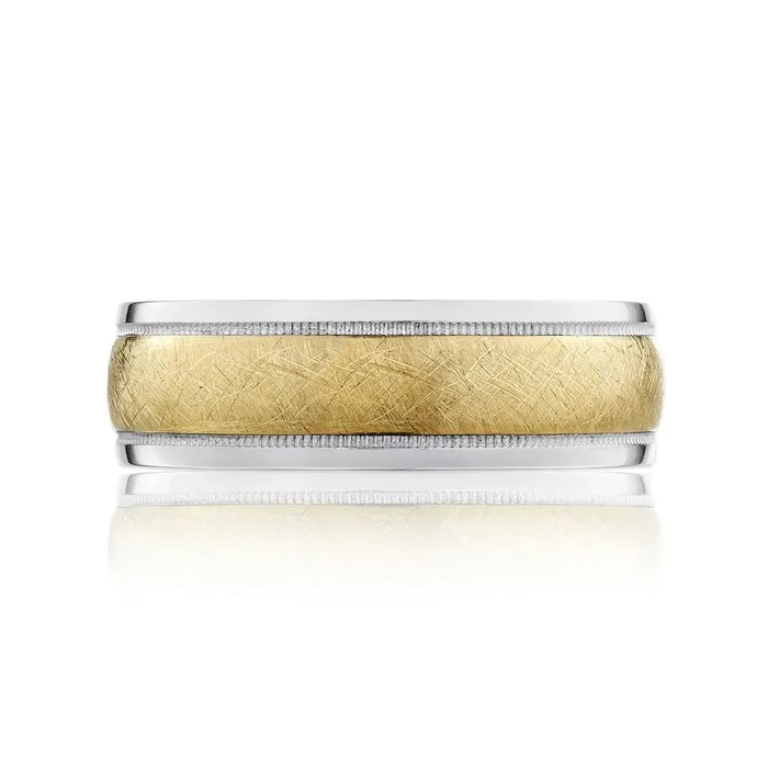 Tacori Mens TwoTone Finish Wedding Band Tacori Rings Tacori Mens TwoTone Finish Wedding Band Tacori Rings