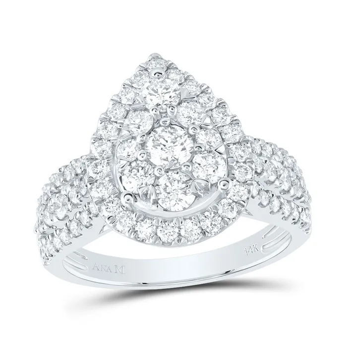 1 12CtwDia Ana M 15CtCrd Pear Single Halo Bridal Ring 382 grams GND Rings 1 12CtwDia Ana M 15CtCrd Pear Single Halo Bridal Ring 382 grams GND Rings
