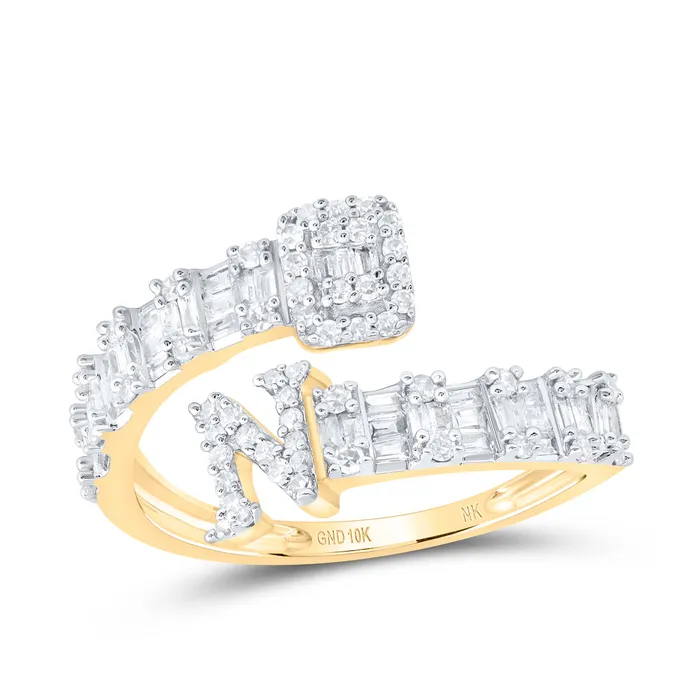 12 CtwNat Dia Nk Fashion Initial N Ladies Cuff Ring 198 grams GND Rings