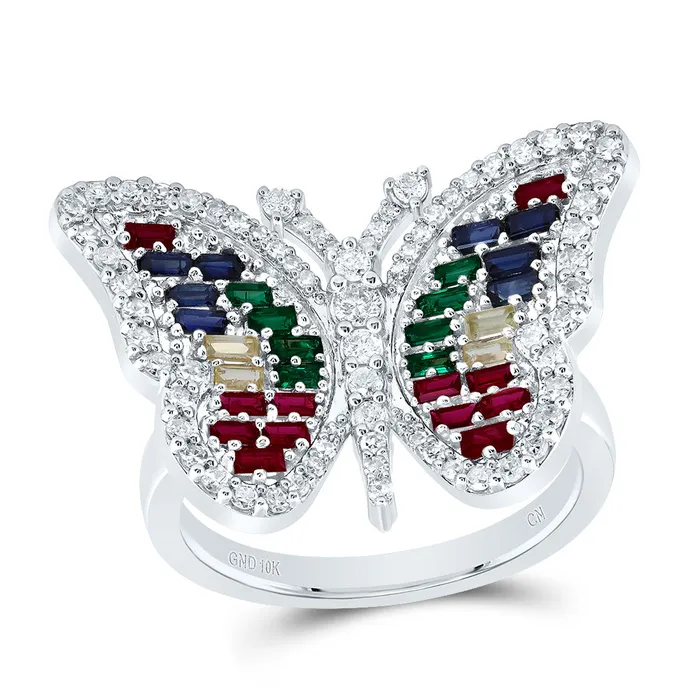 12CtwNat Dia Cn 34Ctw BagNat Gem Multi Clr Sapphire Butterfly Ring 596 grams GND Rings 12CtwNat Dia Cn 34Ctw BagNat Gem Multi Clr Sapphire Butterfly Ring 596 grams GND Rings