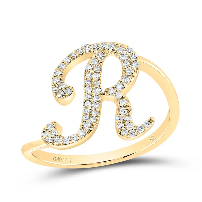 15CtwDia Nk Gift Initial R Ring 198 grams GND Rings