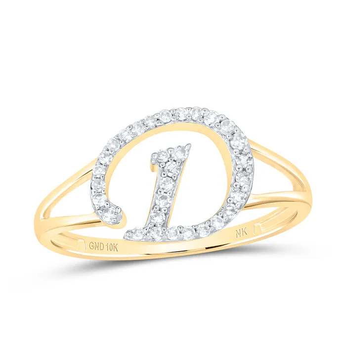 16CtwNat Dia Nk Gift Initial D Ladies Ring 153 grams GND Rings