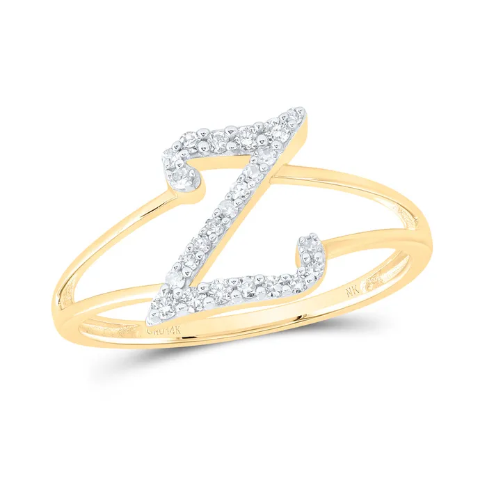16CtwNat Dia Nk Gift Initial Z Ladies Ring 16 grams GND Rings