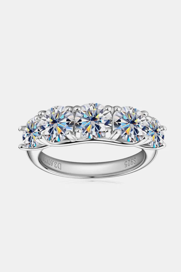 1 Carat Moissanite 925 Sterling Silver HalfEternity Ring Trendsi Rings