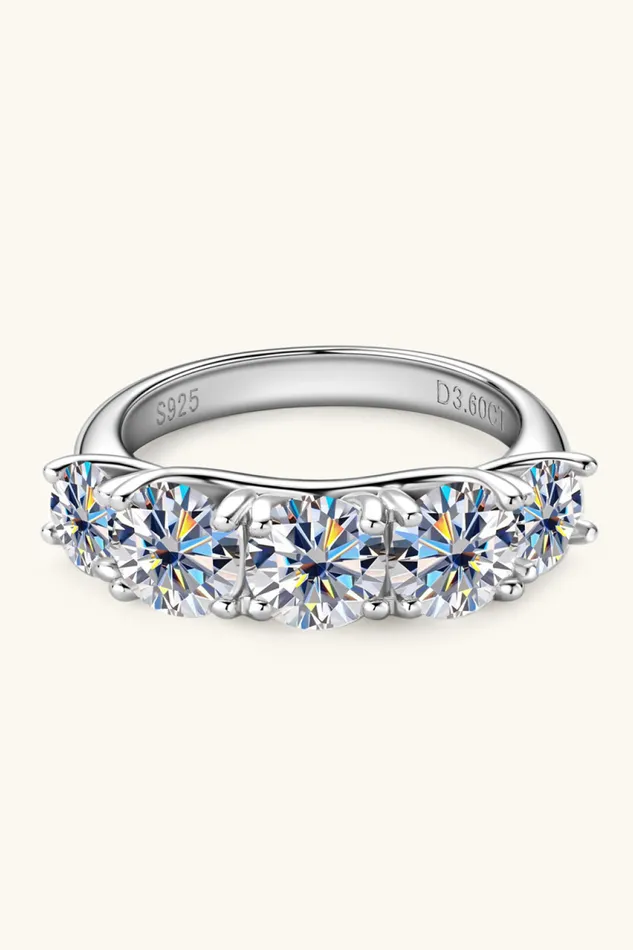 1 Carat Moissanite 925 Sterling Silver HalfEternity Ring Trendsi Rings