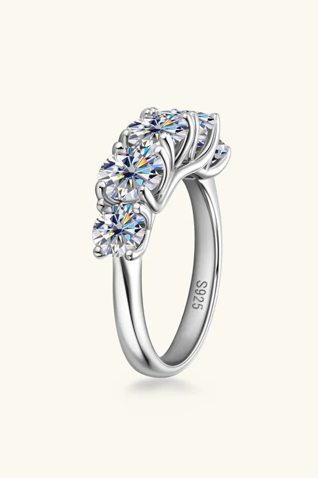 1 Carat Moissanite 925 Sterling Silver HalfEternity Ring Trendsi Rings