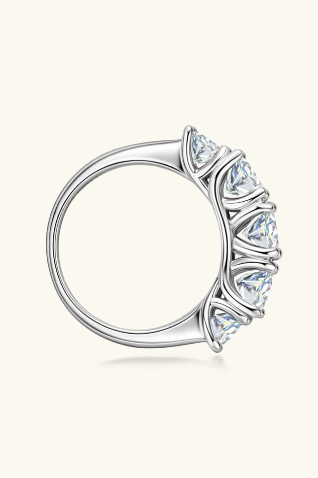 1 Carat Moissanite 925 Sterling Silver HalfEternity Ring Trendsi Rings