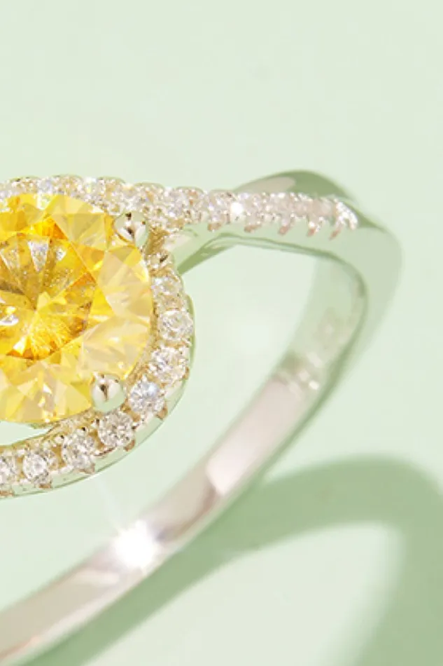 1 Carat Moissanite Contrast 925 Sterling Silver Ring Trendsi Rings