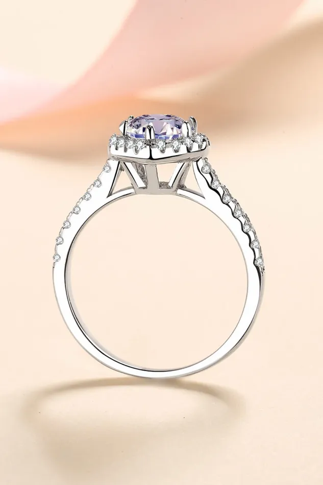 1 Carat Moissanite HeartShaped Ring Trendsi Rings