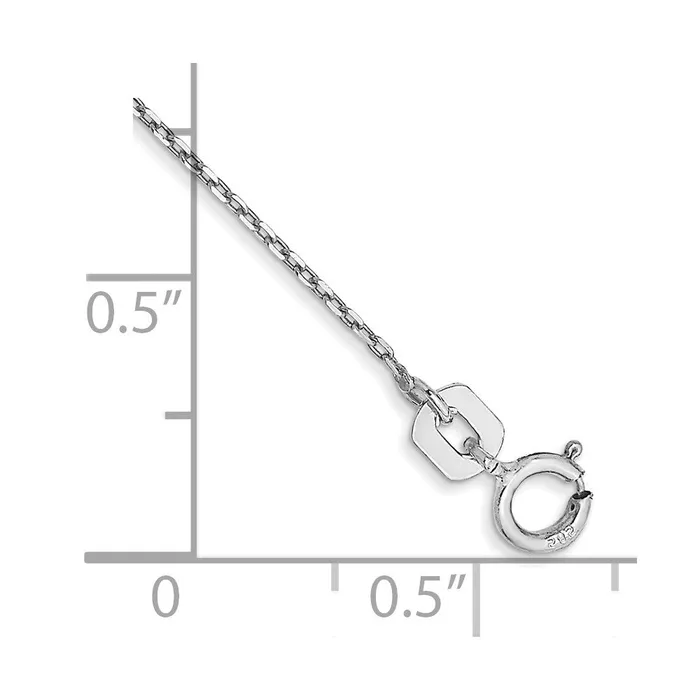 10k White Gold 08 mm DC Cable with Spring Ring Clasp Chain Anklet 054 grams Qgold Rings 10k White Gold 08 mm DC Cable with Spring Ring Clasp Chain Anklet 054 grams Qgold Rings