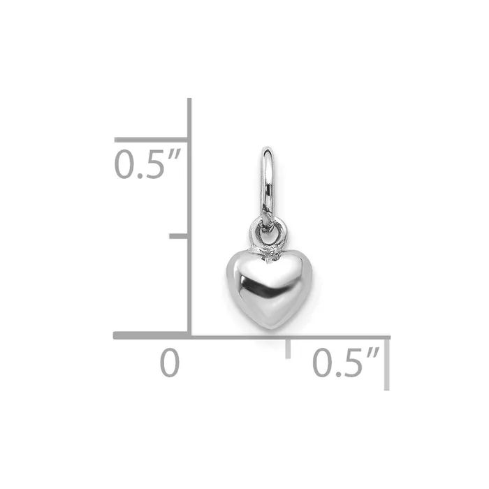 10k White Gold 5 mm Solid Polished Plain Puffed Heart Charm 071 grams Qgold Charm Necklaces 10k White Gold 5 mm Solid Polished Plain Puffed Heart Charm 071 grams Qgold Charm Necklaces