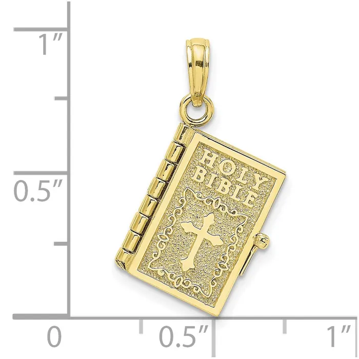 10k Yellow Gold 11 mm 3D Moveable Pages Holy Bible w Lords Prayer Charm 323 grams Qgold Charm Necklaces 10k Yellow Gold 11 mm 3D Moveable Pages Holy Bible w Lords Prayer Charm 323 grams Qgold Charm Necklaces