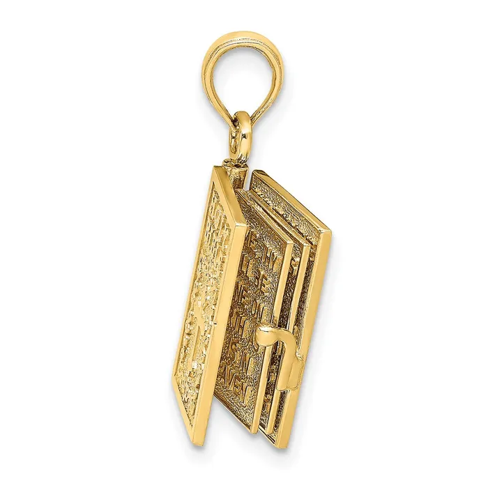 10k Yellow Gold 11 mm 3D Moveable Pages Holy Bible w Lords Prayer Charm 323 grams Qgold Charm Necklaces 10k Yellow Gold 11 mm 3D Moveable Pages Holy Bible w Lords Prayer Charm 323 grams Qgold Charm Necklaces