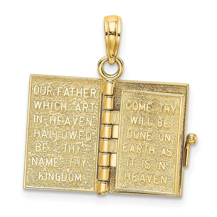 10k Yellow Gold 11 mm 3D Moveable Pages Holy Bible w Lords Prayer Charm 323 grams Qgold Charm Necklaces 10k Yellow Gold 11 mm 3D Moveable Pages Holy Bible w Lords Prayer Charm 323 grams Qgold Charm Necklaces