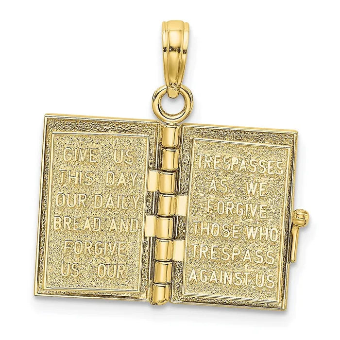 10k Yellow Gold 11 mm 3D Moveable Pages Holy Bible w Lords Prayer Charm 323 grams Qgold Charm Necklaces 10k Yellow Gold 11 mm 3D Moveable Pages Holy Bible w Lords Prayer Charm 323 grams Qgold Charm Necklaces