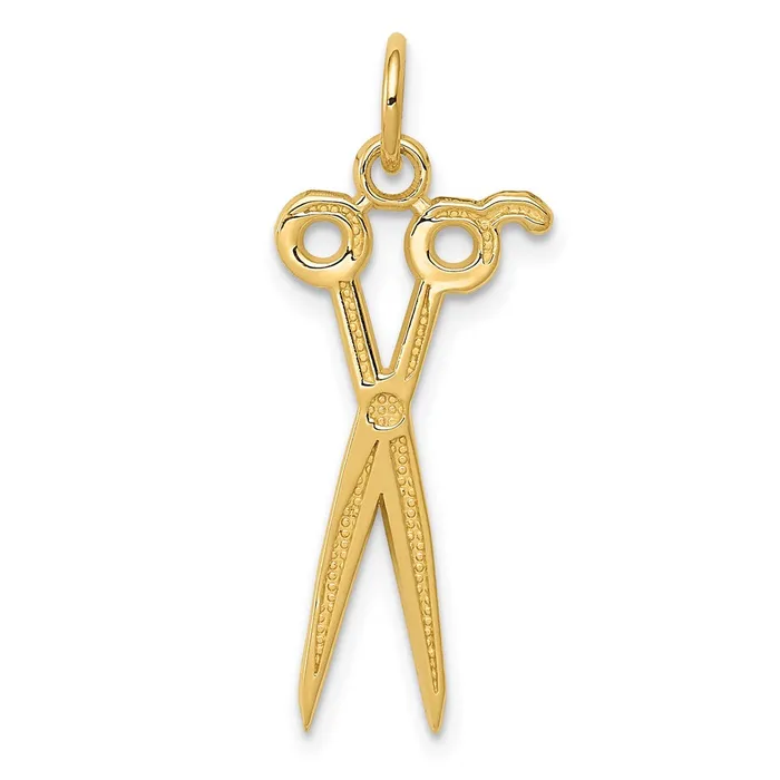 10k Yellow Gold 12 mm Scissors Charm 066 grams Qgold Charm Necklaces