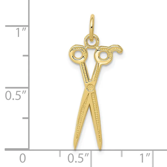 10k Yellow Gold 12 mm Scissors Charm 066 grams Qgold Charm Necklaces 10k Yellow Gold 12 mm Scissors Charm 066 grams Qgold Charm Necklaces