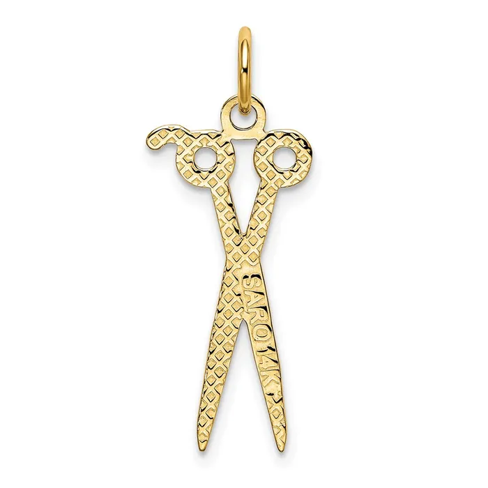 10k Yellow Gold 12 mm Scissors Charm 066 grams Qgold Charm Necklaces 10k Yellow Gold 12 mm Scissors Charm 066 grams Qgold Charm Necklaces