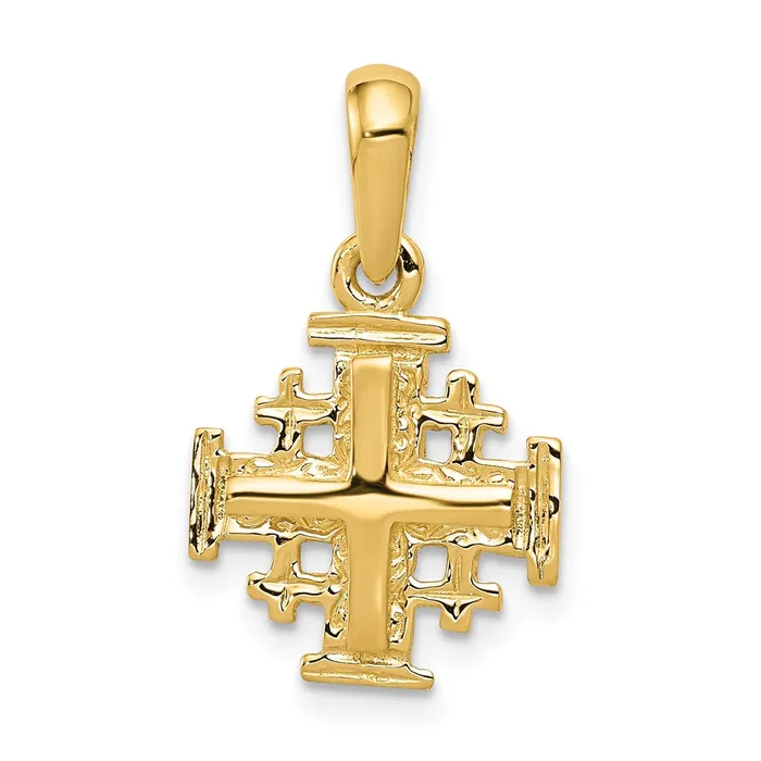 10k Yellow Gold 13 mm Jerusalem Cross Charm 129 grams Qgold Charm Necklaces 10k Yellow Gold 13 mm Jerusalem Cross Charm 129 grams Qgold Charm Necklaces