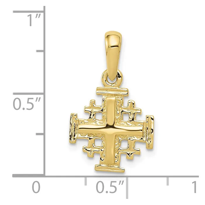 10k Yellow Gold 13 mm Jerusalem Cross Charm 129 grams Qgold Charm Necklaces 10k Yellow Gold 13 mm Jerusalem Cross Charm 129 grams Qgold Charm Necklaces