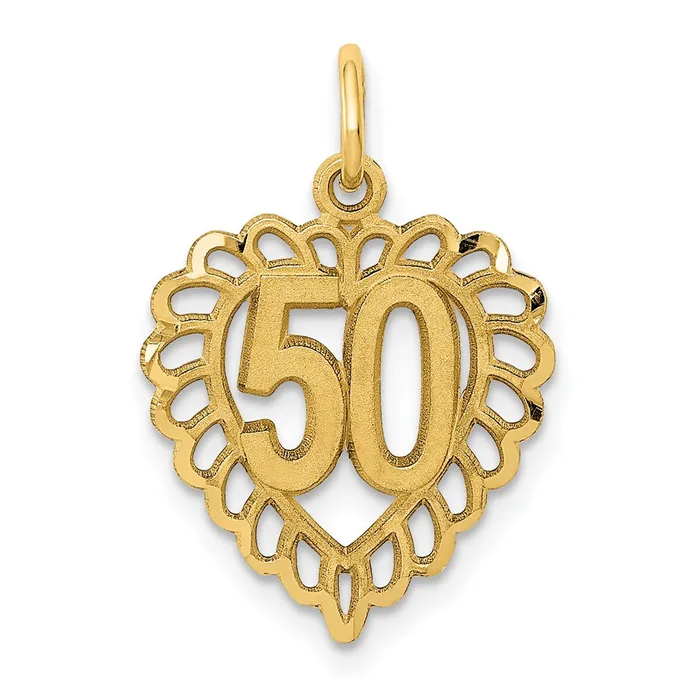 10k Yellow Gold 15 mm 50 in Heart Charm 082 grams Qgold Charm Necklaces