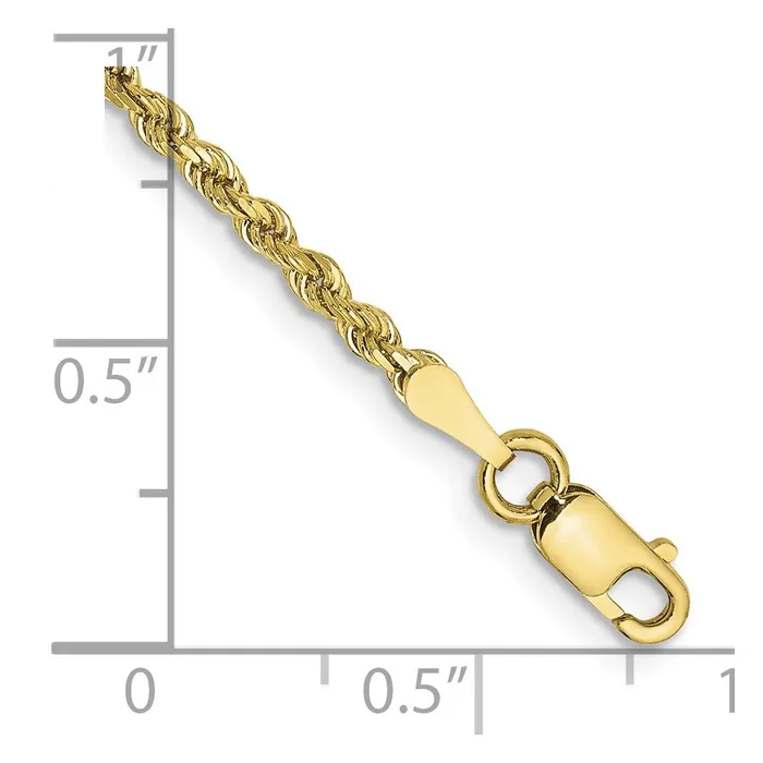 10k Yellow Gold 2 mm Diamondcut Rope Chain Anklet 341 grams Qgold Rings 10k Yellow Gold 2 mm Diamondcut Rope Chain Anklet 341 grams Qgold Rings